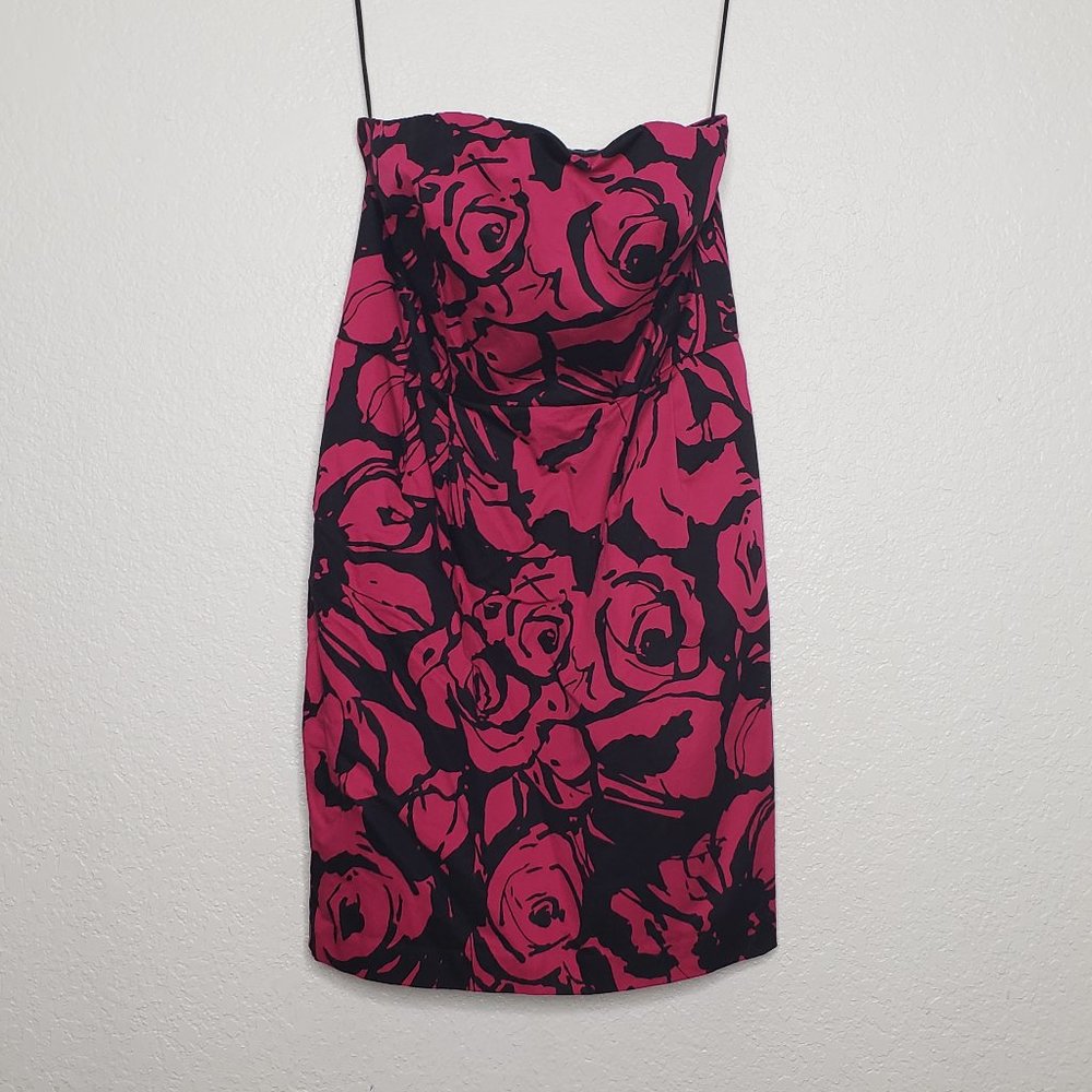 Strapless sz 10 Magenta Floral Mini Dress